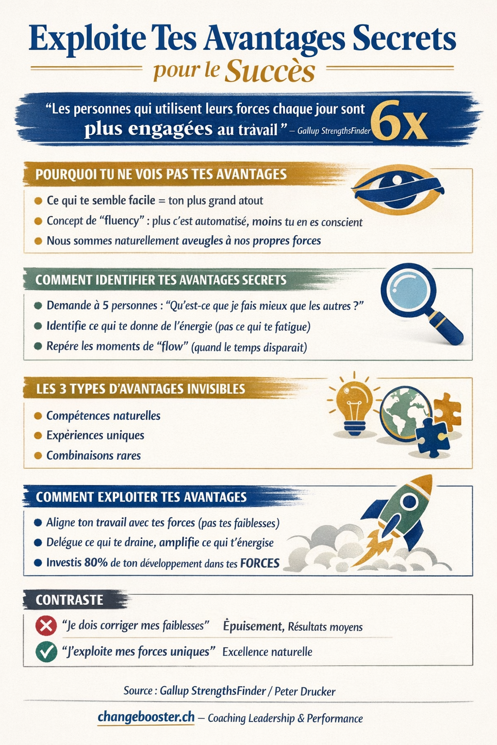 Infographie Exploite tes Avantages Secrets pour le Succès – Découvre Comment! — ChangeBooster