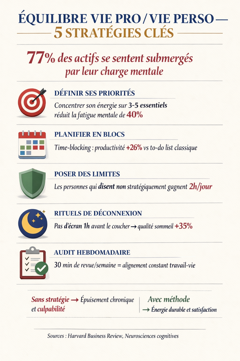 Infographie Transforme ton quotidien : crée l'équilibre que tout le monde rêve — ChangeBooster