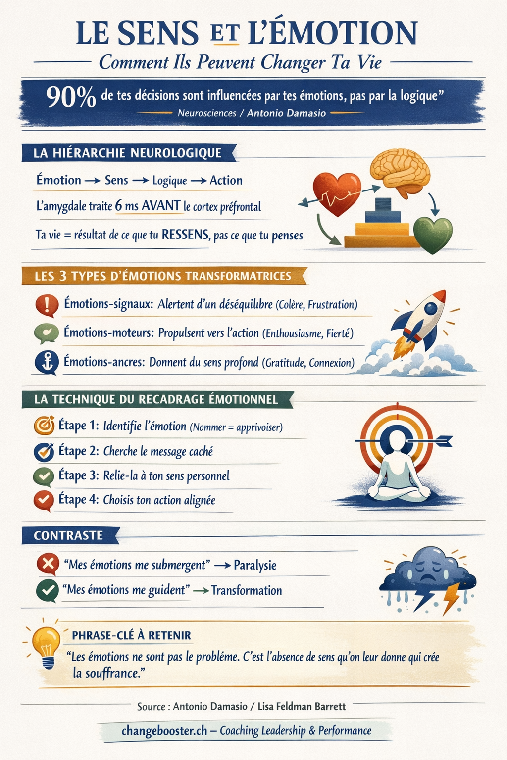 Infographie Découvre Comment le Sens et l'Émotion Peuvent Changer Ta Vie : Astuces et Conseils Pratiques — ChangeBooster