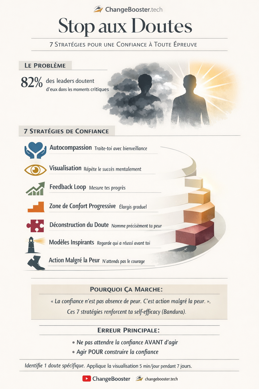 Infographie : Les 7 stratégies contre le doute
