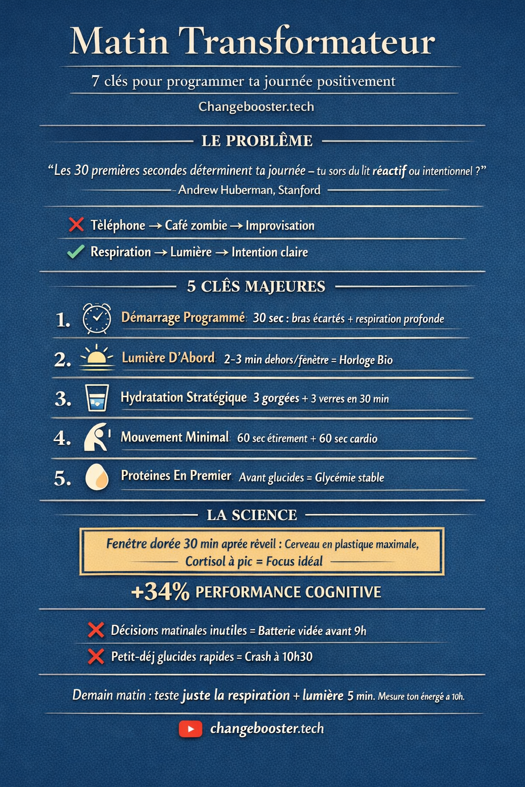 Infographie : 24H D'Énergie - 7 Clés Pour Transformer Ton Matin Et Booster Ta Journée