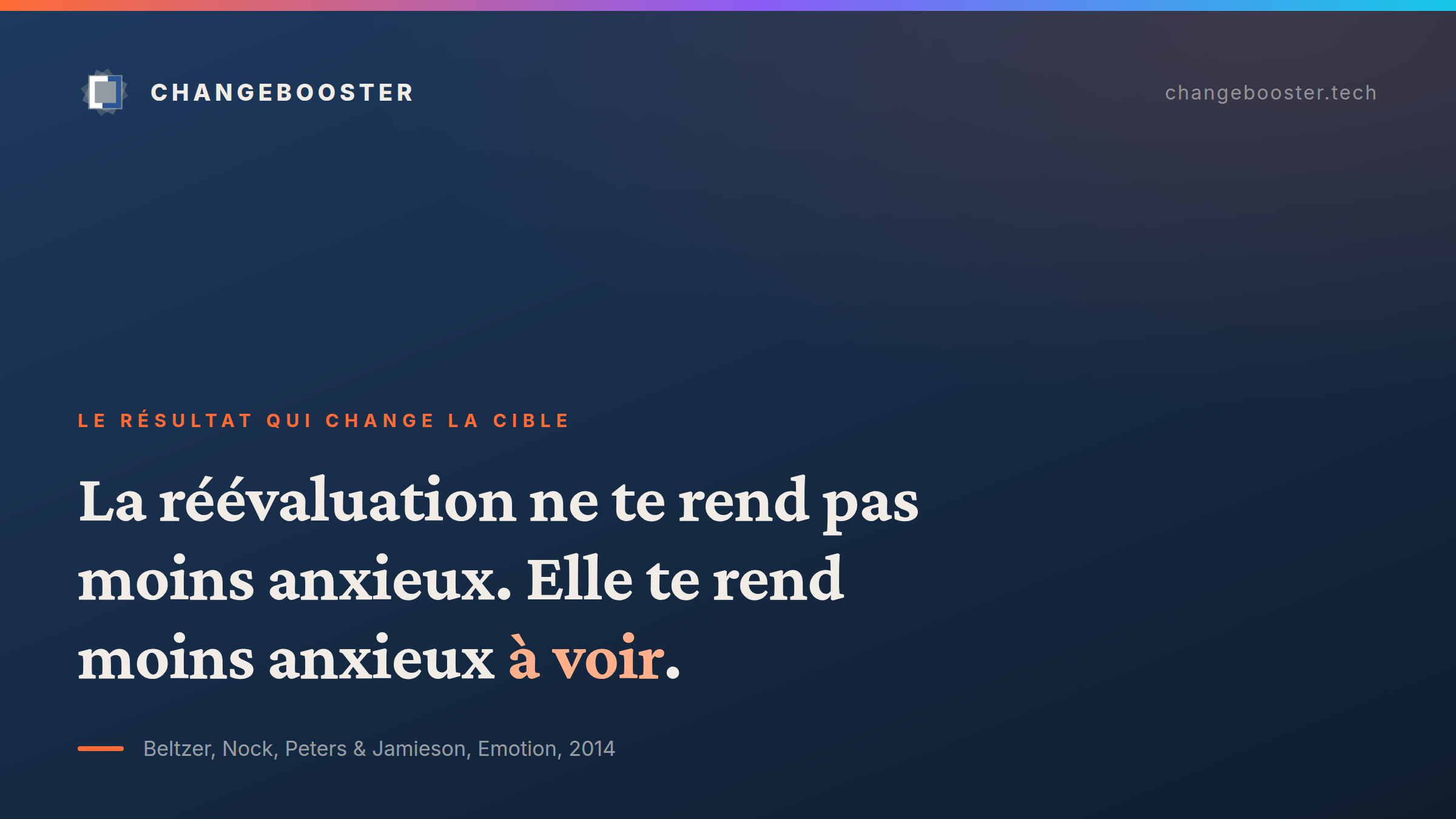 Carte citation : la réévaluation ne te rend pas moins anxieux, elle te rend moins anxieux à voir.